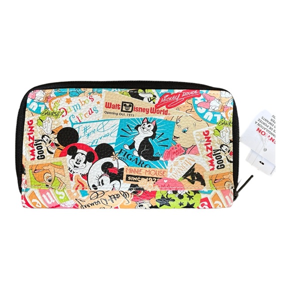 Disney Parks Mickey Mouse and Friends Pebbled Vegan Leather Full Sized Wallet - Picture 2 of 9